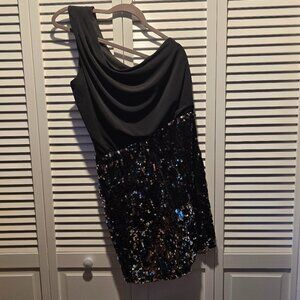 Way-In Clothing Co. One Shoulder Sequin Skirt Dress